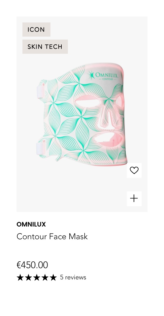 Omnilux Contour Face Mask on SkinShop with Icon and Skin Tech badges