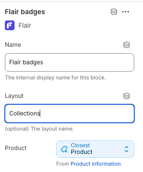 Flair badges layout app block