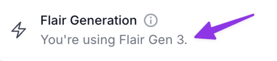 Flair Generation showing Gen 3