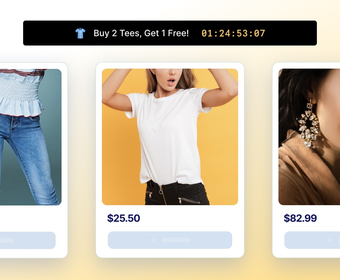 Countdown timers placed on product pages and collection headers