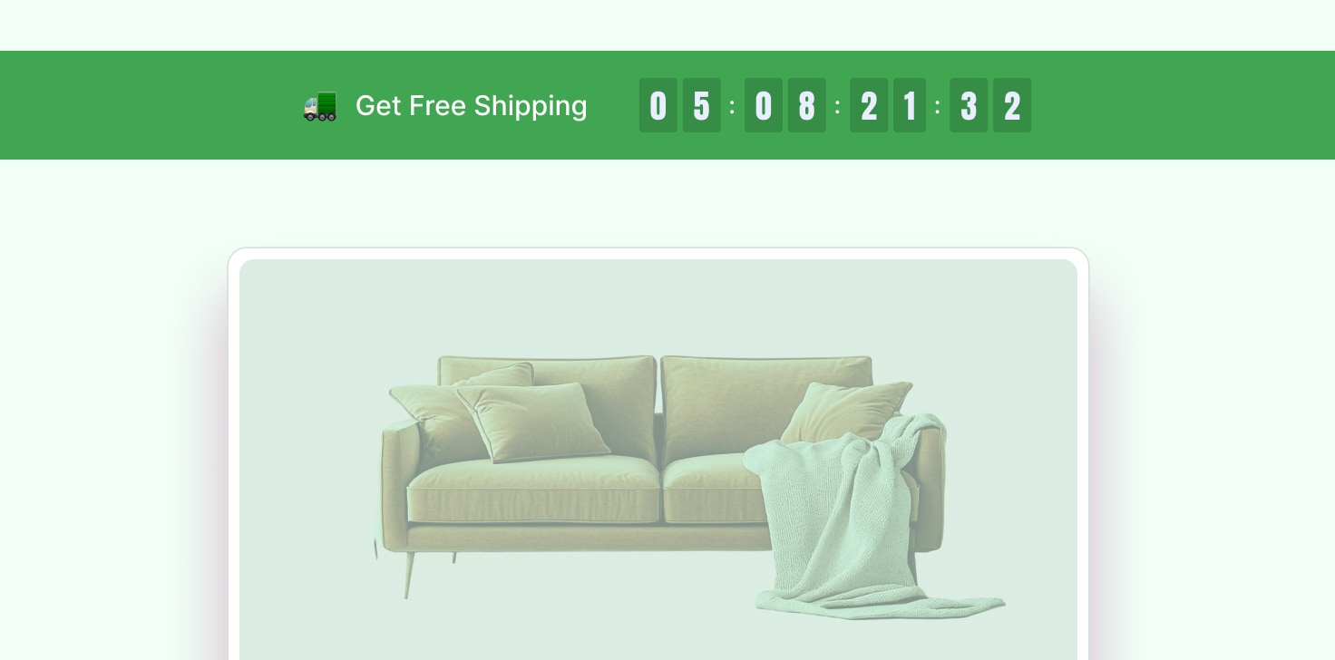 Countdown timer embedded in a sale banner on a Shopify storefront