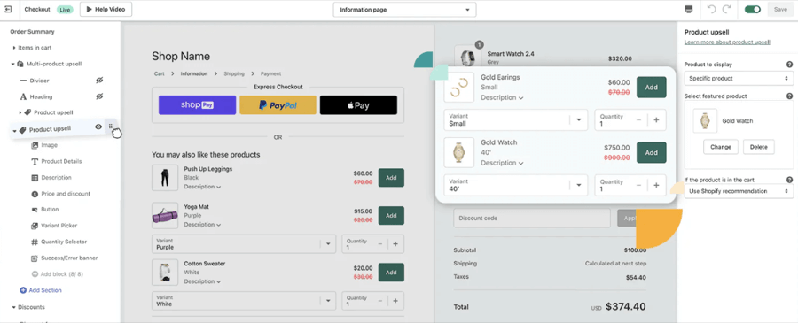 ReConvert checkout upsell