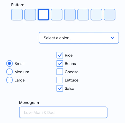 Text input dropdown menu