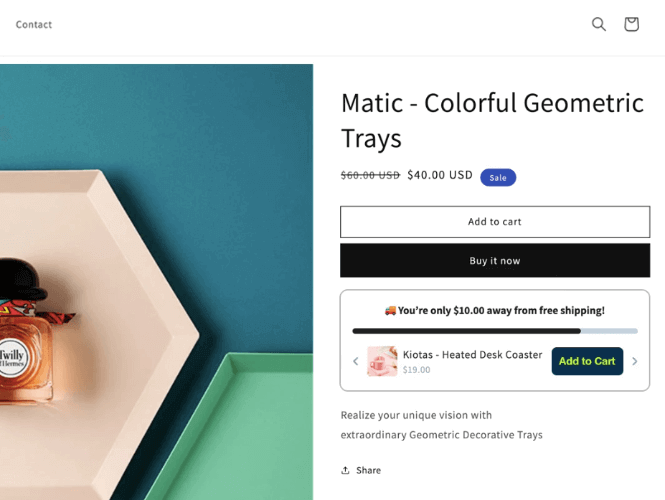 Free shipping product page