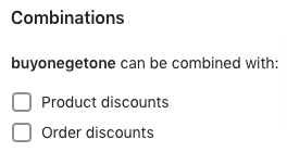 Combinations section.