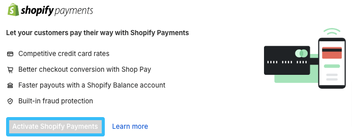 Activate Shopify Payments