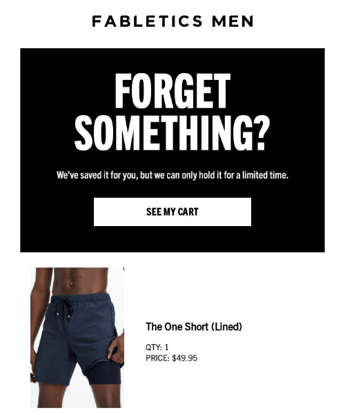 Abandoned cart reminder