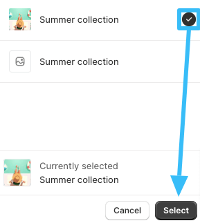 Choose new featured collection