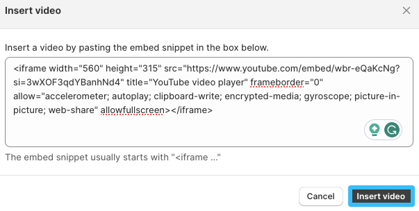 Insert video last step