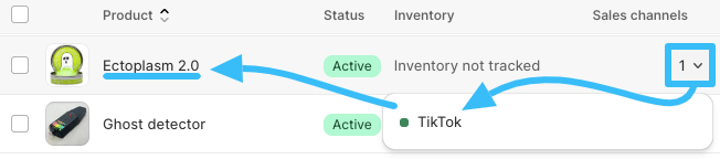 Check shopify sales channels
