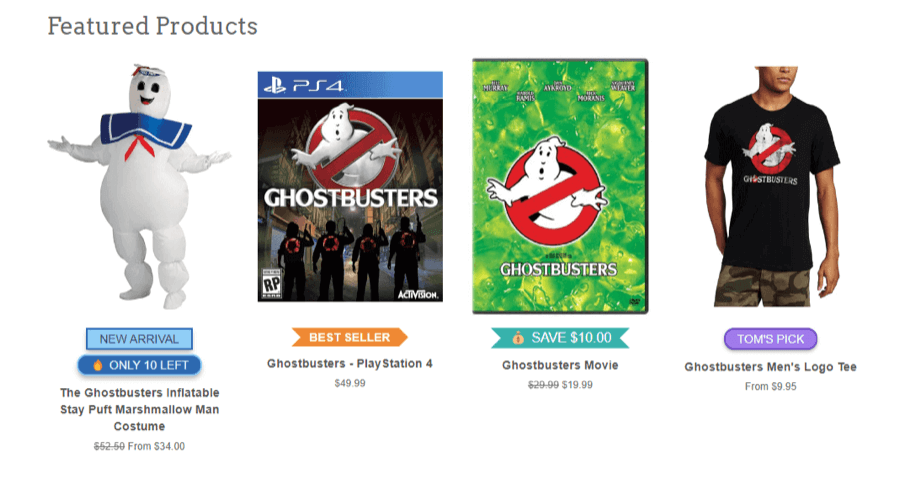 What are product labels and badges?