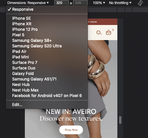 Responsive site tester
