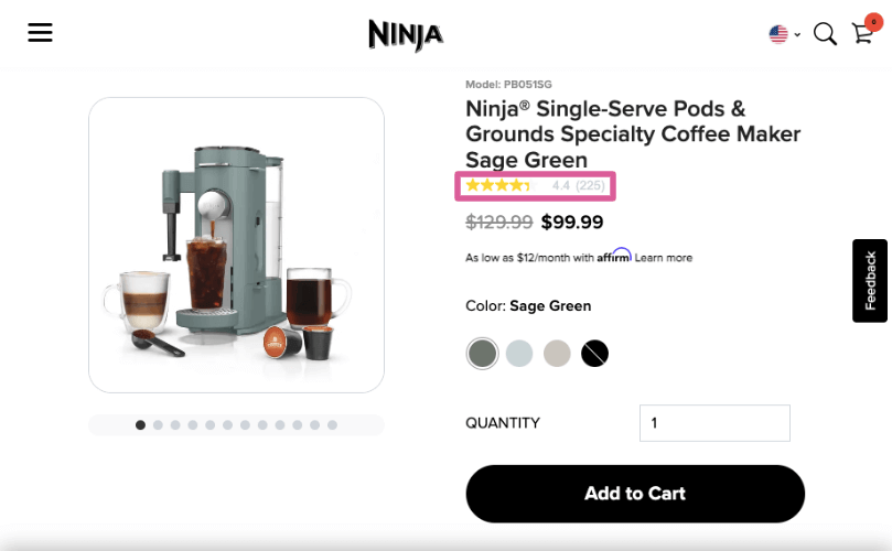 Social proof example