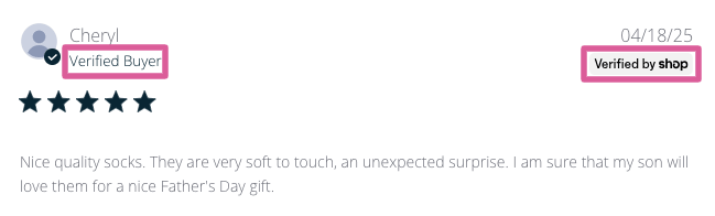 Verified review example
