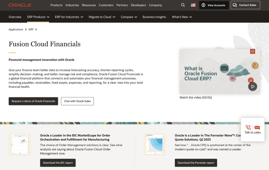Oracle Fusion Cloud Financials