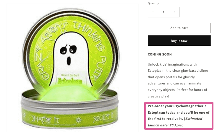 Pre-order product description