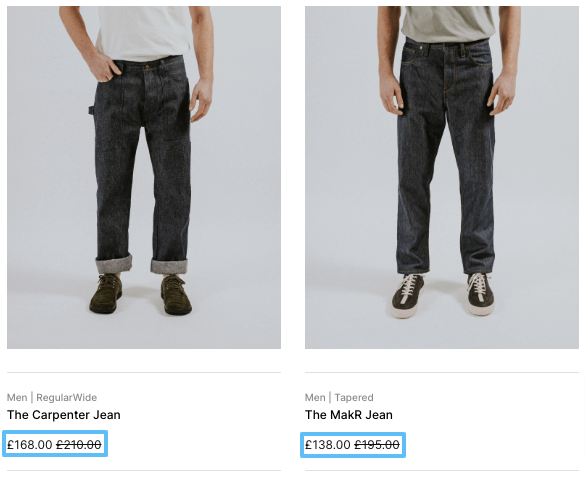 Hiut Denim Compare at Price.