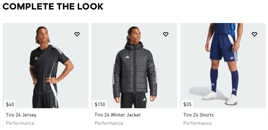 Adidas cross-sell example