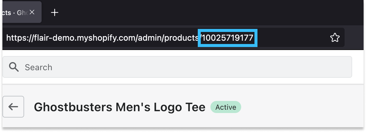Shopify Admin product URL