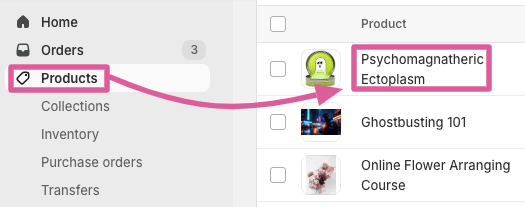 Shopify choose product