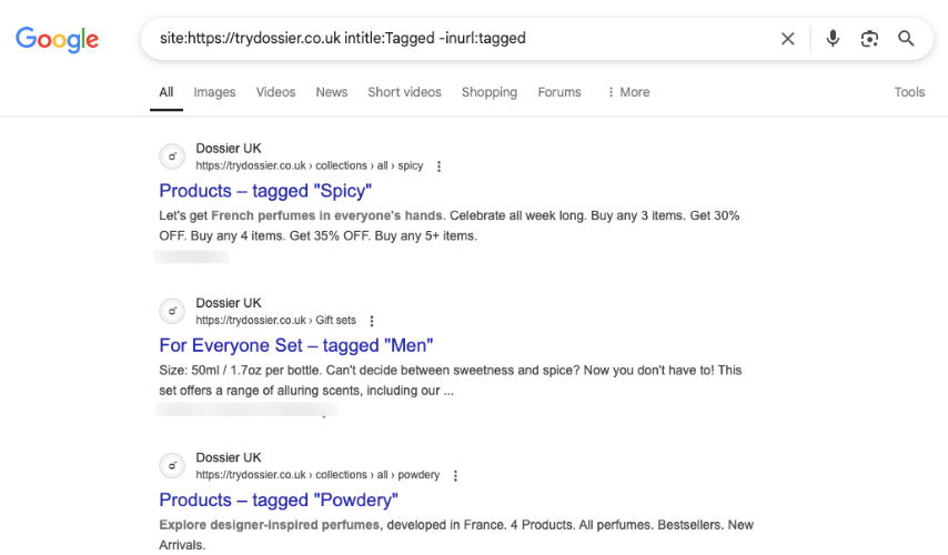 Product tag Shopify SEO problem