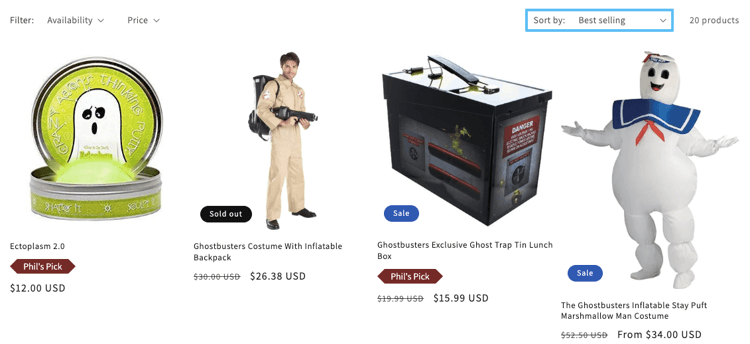 Collection sorted by best selling.