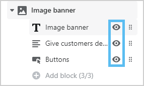 Hiding image banner text, details, and buttons.