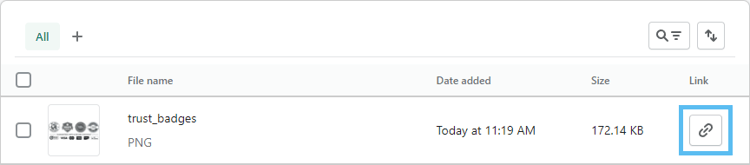 Uploading a trust badge.