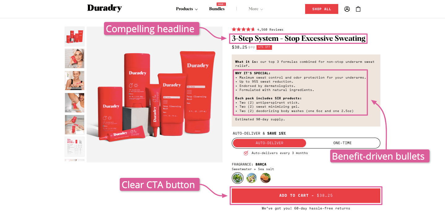 Duradry Product Page Example