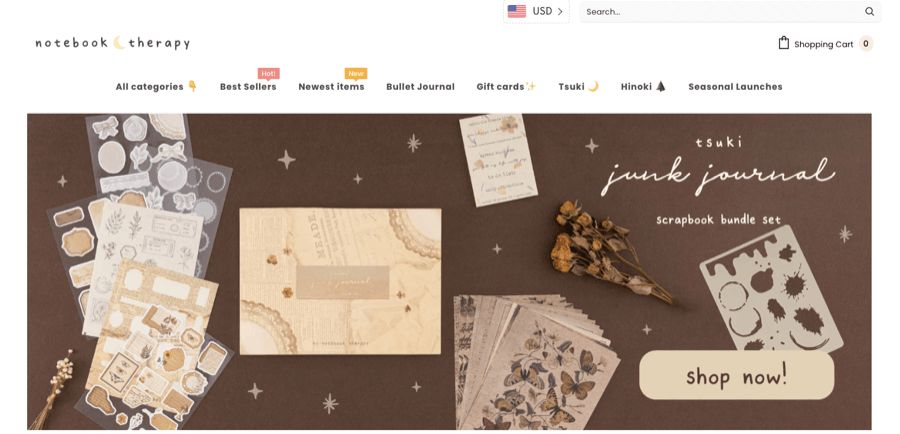 Notebook Therapy homepage