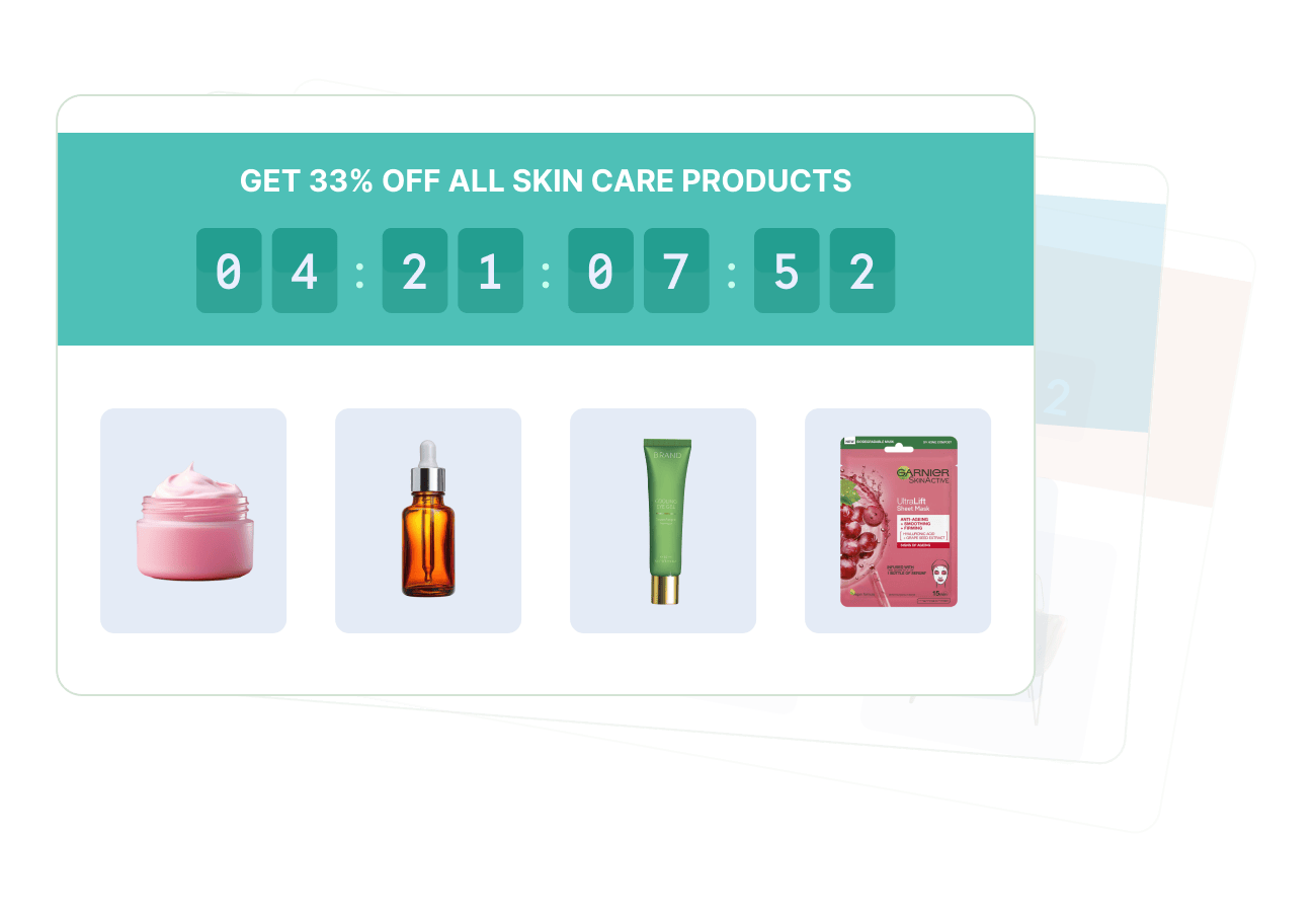 Product badges and promotional banners on a beauty and personal care Shopify store