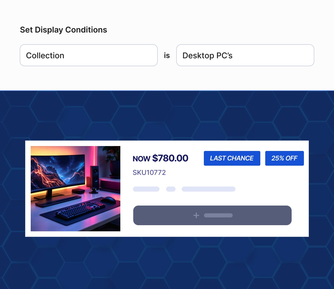 Clearance and Last Chance badges on end-of-life electronics inventory