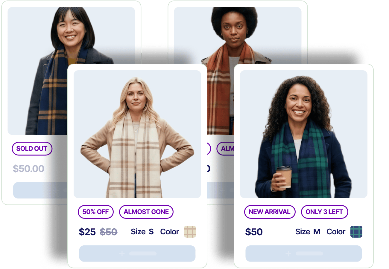 Product badges and promotional banners on a fashion and apparel Shopify store