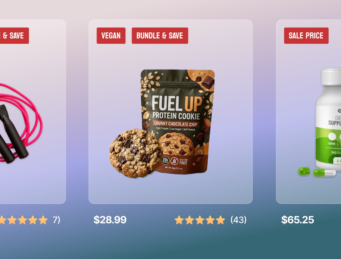 Subscribe and save and bundle badges on supplement products