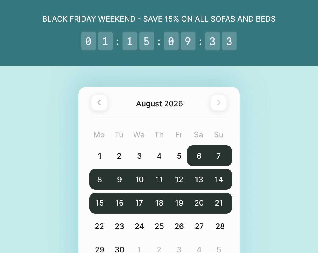 Seasonal campaign badges and banners on home products