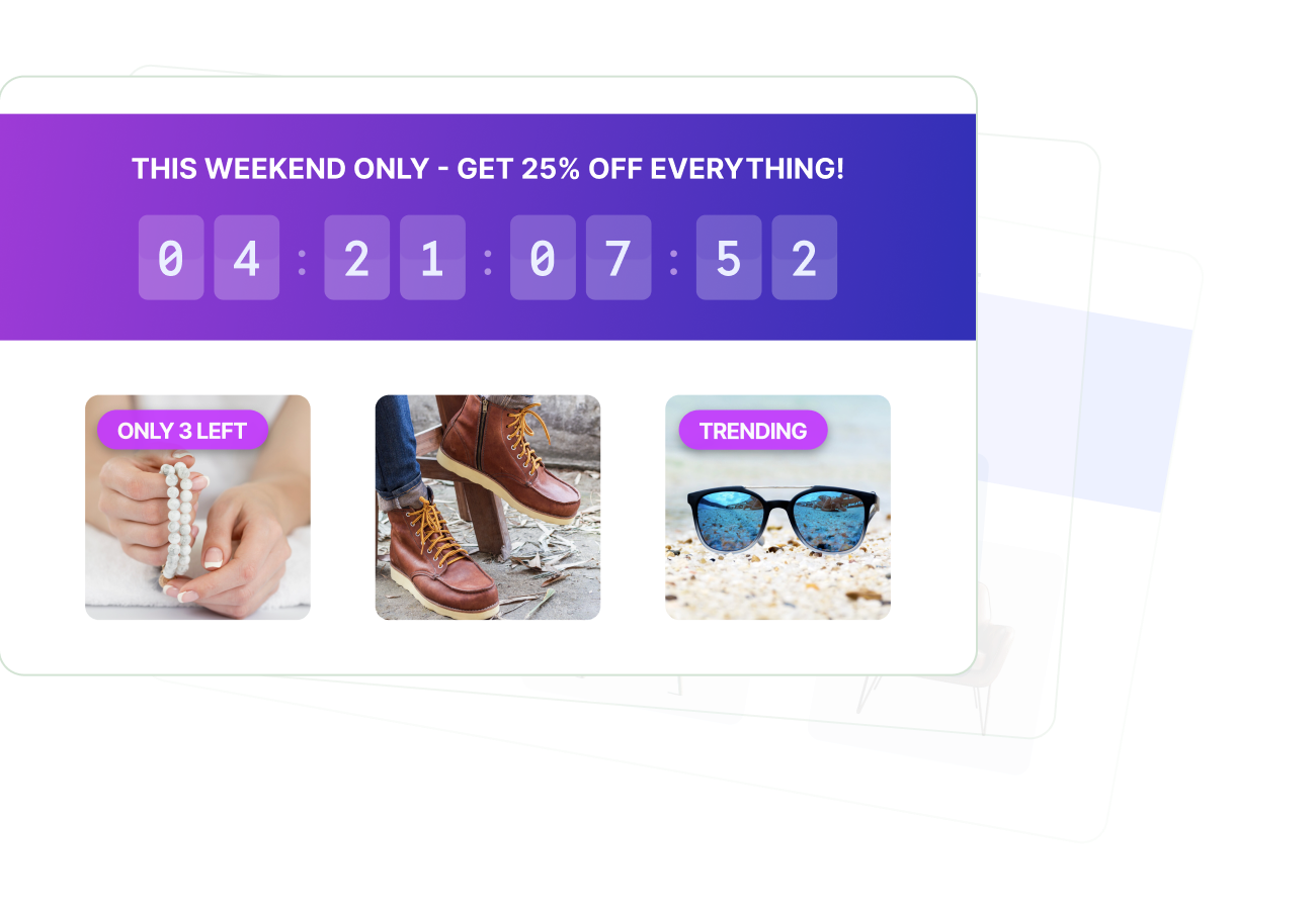 Scarcity and urgency badges and countdown timers on a Shopify store