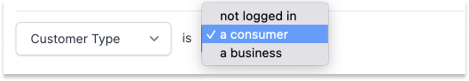 Customer type condition