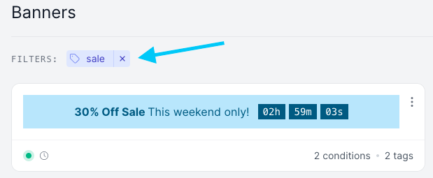 Flair banner tag filter